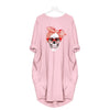 Bow skull DRESS WOMEN POCKET WOMEN PUNK COTTON OFF SHOULDER TOPS