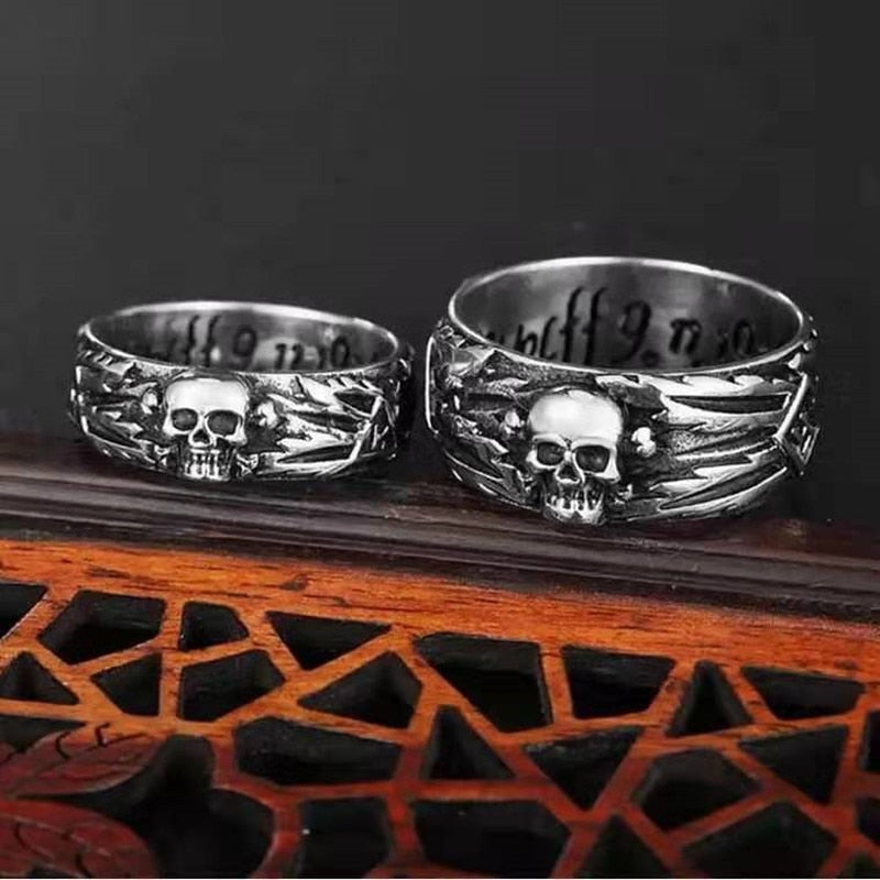 Men and women Stainless Steel Rings Dominant Skull Devil Punk Gothic Hip Hop Simple For Biker ring