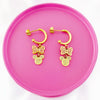 Cartoon Kawaii Mouse Earring Titanium Steel Earring Inlaid Crystal Fashion Trendy Women Jewelry Birthday Gift