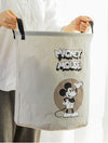 Disney Mickey Mouse Minnie Fabric Cylinder Dirty Cloth Basket Dirty Clothes Storage Basket Toy Folding Household Laundry Basket