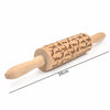 Cat Pattern Wooden Rolling Pin Laser Embossing Baking Cookies Noodle Biscuit