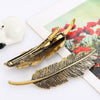 Vintage Gold Retro Metal Feather Big Hairgrips Hair Clip for Women