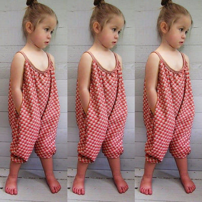 Baby Kids Girls One-piece Sleeveless Grid