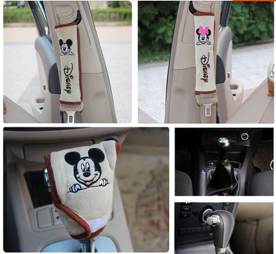 Pattern car accessories decoration set handbrake cover safety belt