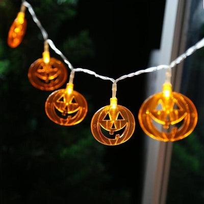 Hanging Halloween Pumpkin Lantern 3D Plastic Skull String Light LED