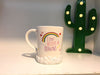 Mug 3D Ceramic Coffee Ceramic Cup with Rainbow and White clouds "I Don't Believe Humans"