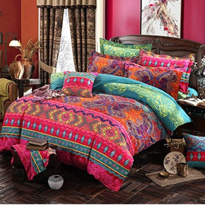 Bohemian bedding cover set bedsheet Pillowcase bedspread