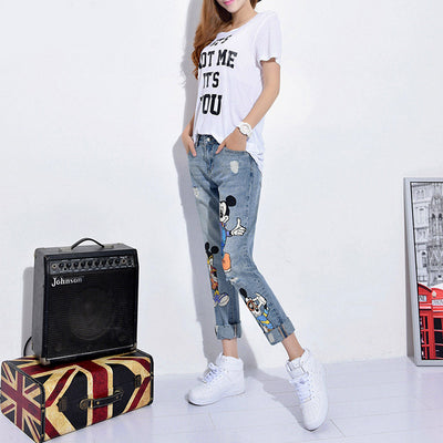 Jeans Women Casual Denim Ankle-Length