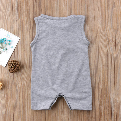 Toddler Kids Baby Boy Gray Sleeveless Romper Short Loose Jumpsuit Outfit Clothes