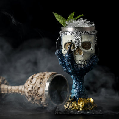 Horrible Resin Stainless Steel Skull Goblet Retro Claw Wine Glass