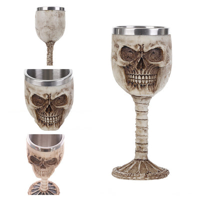 Horrible Resin Stainless Steel Skull Goblet Retro Claw Wine Glass