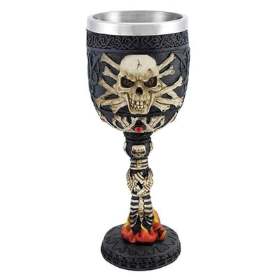 Horrible Resin Stainless Steel Skull Goblet Retro Claw Wine Glass