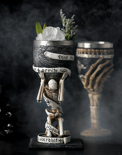 Horrible Resin Stainless Steel Skull Goblet Retro Claw Wine Glass