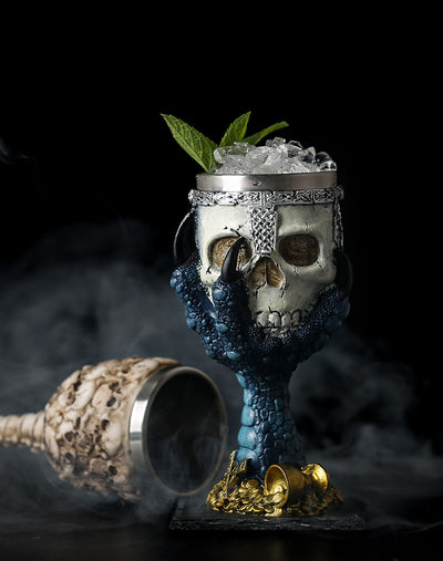 Horrible Resin Stainless Steel Skull Goblet Retro Claw Wine Glass