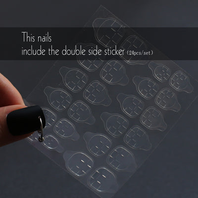 Matte Pink Press On Nails Bling crystal Nail Art False