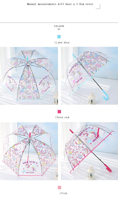 Unicorn Transparent Umbrella  Clear Bubble Dome Girl Cute