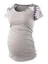 Maternity Baseball Crew Neck Tops Flattering Side