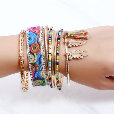 BOHEMIAN vintage punk charms bracelet ethnic tassel  bangles  woman