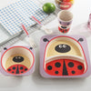 5pcs/sets Baby Dish Tableware Set Cartoon Fork Feeding Dishes for Kids