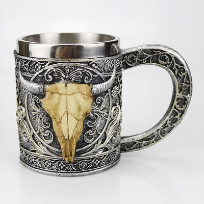 Skull Mug Contain Viking Skeleton Death