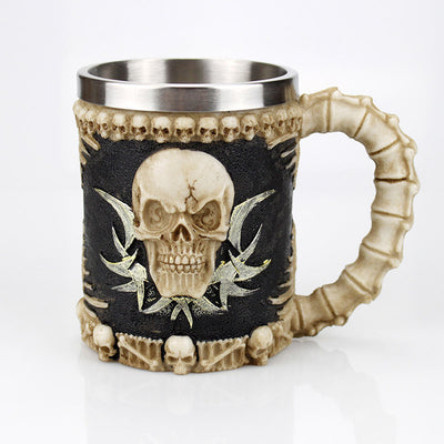 Skull Mug Contain Viking Skeleton Death