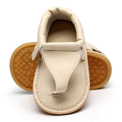 Baby Shoes Girl Boy flip flops Pu Leather Lace Up
