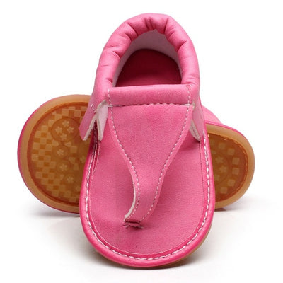 Baby Shoes Girl Boy flip flops Pu Leather Lace Up