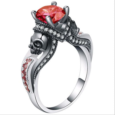 Skull Style Color Crystal Color Rings For Women Jewelry