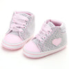 2019 Infant Newborn Baby Girls Polka Dots Heart Autumn Lace-Up First Walkers