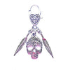 I Love You Heart Feather Skull Head Keychain