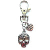 I Love You Heart Feather Skull Head Keychain