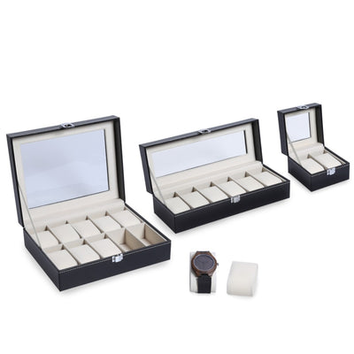 Leather Watch Box Case Professional Holder Organizer for Clock Watches Jewelry Boxes Case Display