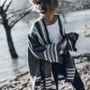 Winter Women Clothing Fashion Tassel Knitted Cardigans Stripped Coats Women