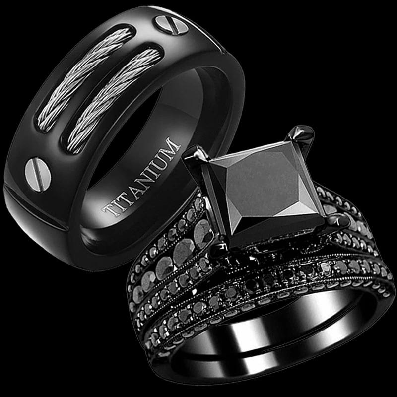 Couple Ring Titanium Steel Set Jewelry