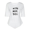 Wife MOM BOSS T-Shirt  Tops  Half Sleeve Crew Neck    for Woman