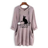 T-Shirt Women Casual Print Cat Ear Hooded T-Shirt Long Sleeves Pocket