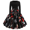 Winter Christmas Vintage Robe Swing Pinup Elegant Party Dress Long Sleeve Casual  for Women