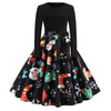Winter Christmas Vintage Robe Swing Pinup Elegant Party Dress Long Sleeve Casual  for Women