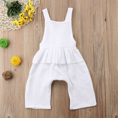 Newborn Toddler Baby Girls Summer Backless Strap Ruffles Romper Jumpsuit