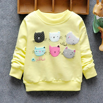 Children Hoodies 6 Cats Long Sleeves