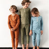Toddler Baby Kid Girl Boy cotton Clothes set Plain Solid Color pajamas set Elegant Sleepwear Nightwear Home wear outfits