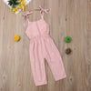 Pudcoco Kid Baby Jumpsuit Romper Summer Sleeveless Solid Pink Long Pant Jumpsuit Children Baby Girl Clothing Outfits