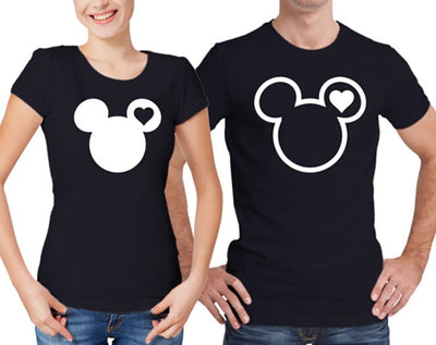 Couple T Shirt Minnie Mickey BLACK Matching