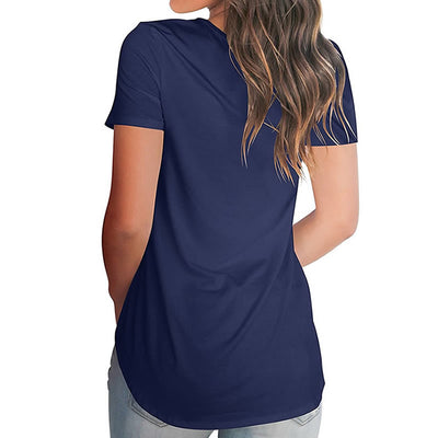 Dog Paw Print T-Shirt for Women V-neck Short Sleeve Cotton Shirt