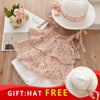 Children Summer Clothes Sets 2019 New Style Girls Sleeveless Sling Floral Chiffon