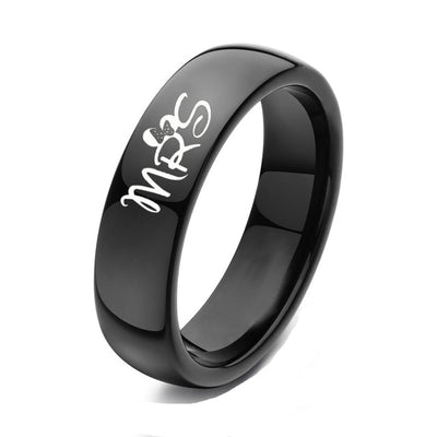 Couple Ring - Mr Mrs Ring for Women and Men Promise Titanium Ring