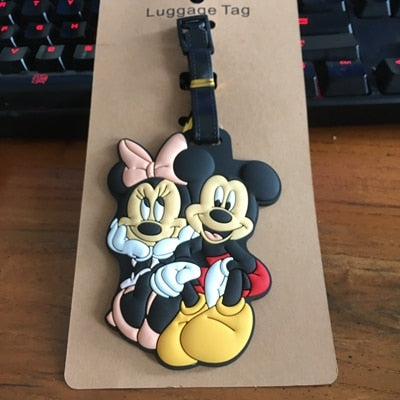 mickey minnie lover PVC Key chain couple gift anime luggage tag boarding pass bags tags hanging new