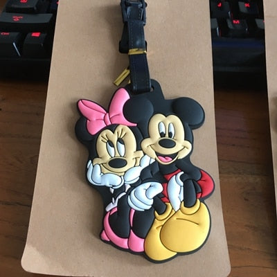 mickey minnie lover PVC Key chain couple gift anime luggage tag boarding pass bags tags hanging new