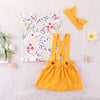 Baby Girl Clothes Set Headband Toddler Overalls Shorts Baby Summer Kids Clothing Set Infant Clothes Outfits Bib Pant+Top