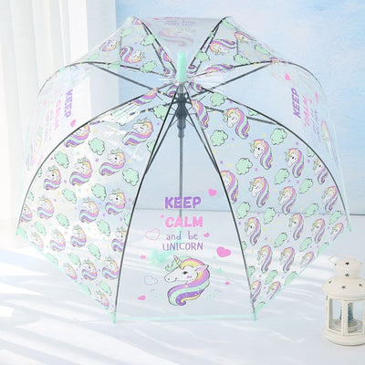 LIBERAINY Unicorn Transparent Umbrella Kids Children Clear Bubble Dome Girl Cute Mushroom Cartoon Jelly Woman Wedding Decoration